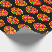 Smiling Pizza Face Illustration Design Cadeaupapier (Hoek)