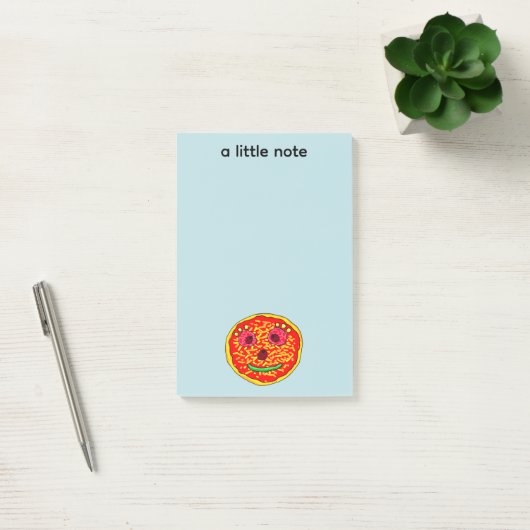 Smiling Pizza Face Illustration Design Post-it® Notes (Kantoor)