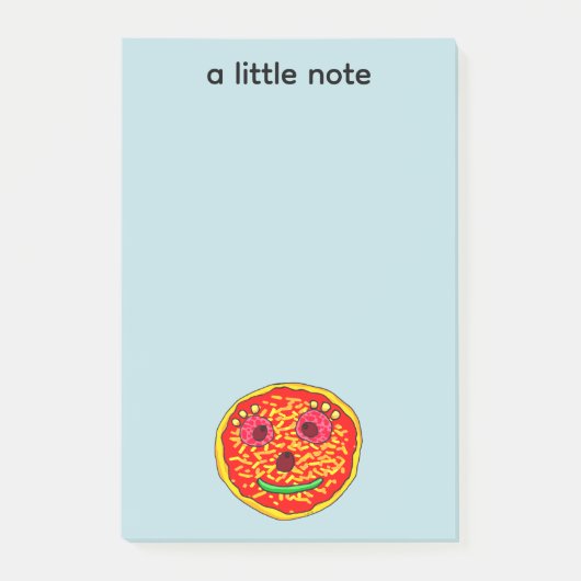 Smiling Pizza Face Illustration Design Post-it® Notes (Voorkant)