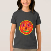 Smiling Pizza Face Illustration Design Tri-Blend Shirt (Voorkant)