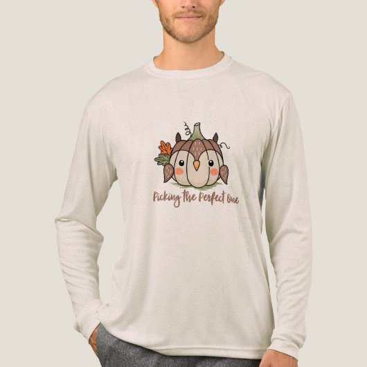 Smiling Pumpkin Sparrow Design Tri-Blend Shirt (Voorkant volledig)
