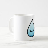 Smiling Raindrop – Cute Kawaii Illustration Koffiemok (Voorkant links)