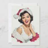 Smiling Retro Christmas Pin-Up Feestdagenkaart (Voorkant)