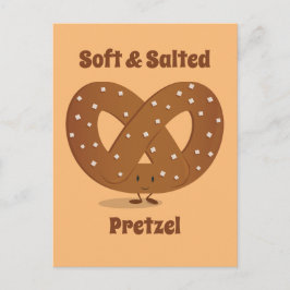 Smiling Salted Pretzel Cartoon Character Food Briefkaart