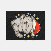 Smiling Santa Cat Holiday Cheer  Fleece Deken (Voorkant (Horizontaal))