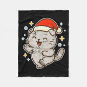 Smiling Santa Cat Holiday Cheer  Fleece Deken (Voorkant)