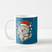 Smiling Santa Cat Holiday Cheer  Koffiemok (Links)