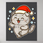 Smiling Santa Cat Holiday Cheer  Poster (Voorkant)