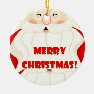 Smiling Santa Claus Hoofd en gezicht Scandinavisch Keramisch Ornament