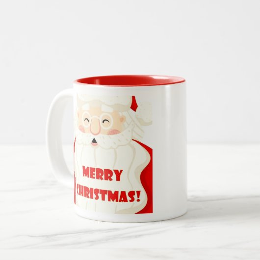 Smiling Santa Claus Vrolijke Kerstkoffie Mok (Voorkant links)