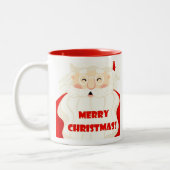Smiling Santa Claus Vrolijke Kerstkoffie Mok (Links)