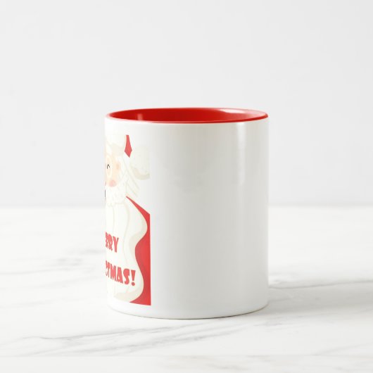 Smiling Santa Claus Vrolijke Kerstkoffie Mok (Center)