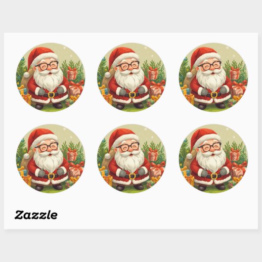 Smiling Santa Festive Sticker (Vel)