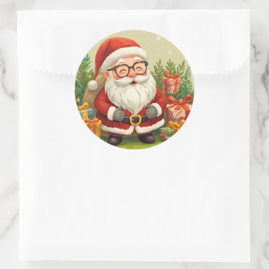 Smiling Santa Festive Sticker (Tas)
