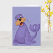 Smiling Sea Lion Greeting Card Kaart (Gele Bloem)