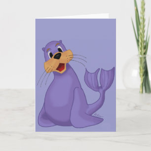 Smiling Sea Lion Greeting Card Kaart