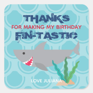 Smiling Shark Favor Sticker