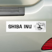 Smiling Shiba Inu dog Bumpersticker (Op auto)