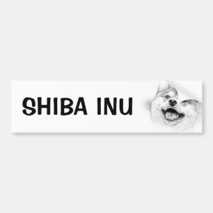 Smiling Shiba Inu dog Bumpersticker