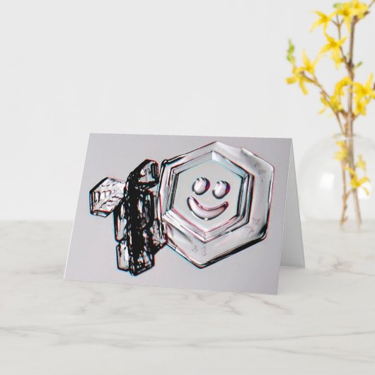 Smiling Snowflake Greeting Card Kaart (Gele Bloem)