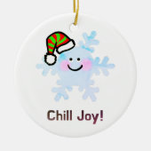 Smiling Snowflake Holiday Cheer Keramisch Ornament (Voorkant)