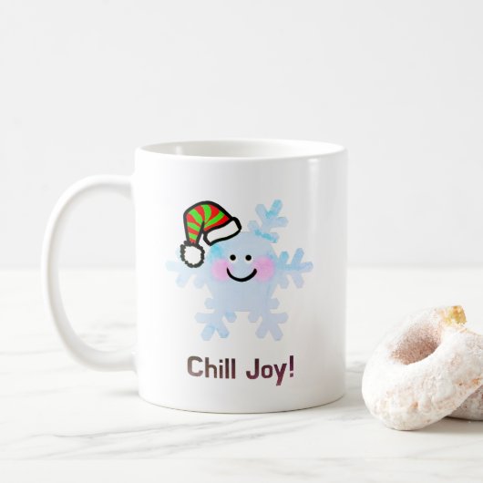 Smiling Snowflake Holiday Cheer Koffiemok (Met donut)