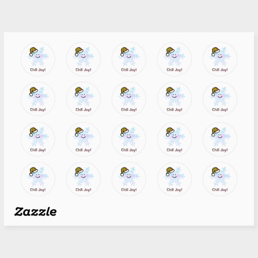 Smiling Snowflake Holiday Cheer Ronde Sticker (Vel)