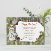 Smiling Snowman Holiday Bewegende Aankondiging (Staand voorkant)