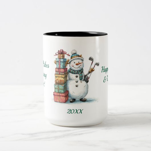 Smiling Snowman Holiday Mok – Originele Cartoon (Center)