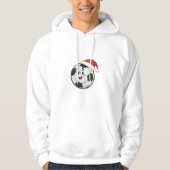 Smiling Soccer Ball with Santa Hat Hoodie (Voorkant)