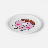 Smiling Sprinkle Donut Character Art Papieren Bordje (Gekanteld)