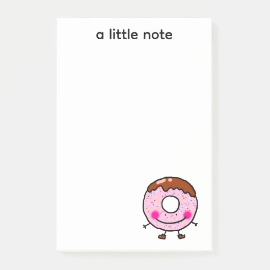 Smiling Sprinkle Donut Character Art Post-it® Notes (Voorkant)