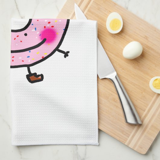 Smiling Sprinkle Donut Character Art Theedoek (Quarter Fold)
