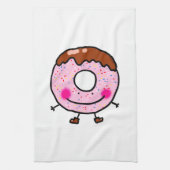 Smiling Sprinkle Donut Character Art Theedoek (Verticaal)