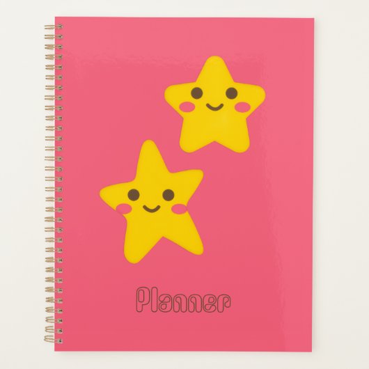 Smiling Stars Spiral Photo Notebook Planner (Voorkant)