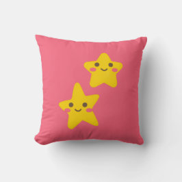 Smiling Stars Throw Pillow Kussen