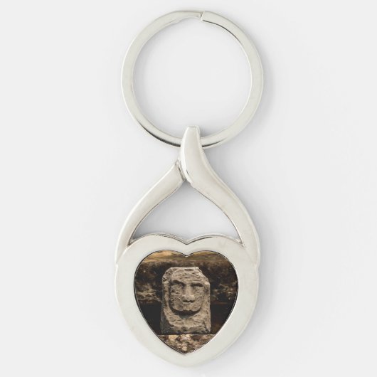 Smiling Stone Totem Cambodia Metal Keychain (Voorkant)