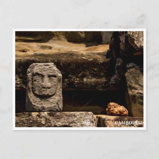 Smiling Stone Totem Cambodia – Postcard Feestdagenkaart (Voorkant)