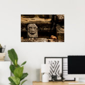 Smiling Stone Totem Cambodia Temple Art Poster (Thuiskantoor)