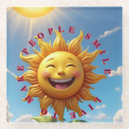 "Smiling Sun Coasters – Verspreid vreugde met Eve Glazen Onderzetter