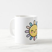 Smiling Sun – Cute Whimsical Illustration Koffiemok (Voorkant links)