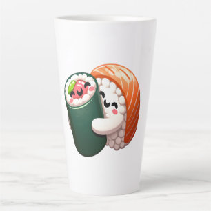 Smiling Sushi Knuffel Kunst voor Voedselliefhebber Latte Mok
