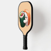 Smiling Sushi Knuffel Kunst voor Voedselliefhebber Pickleball Paddle (Links)