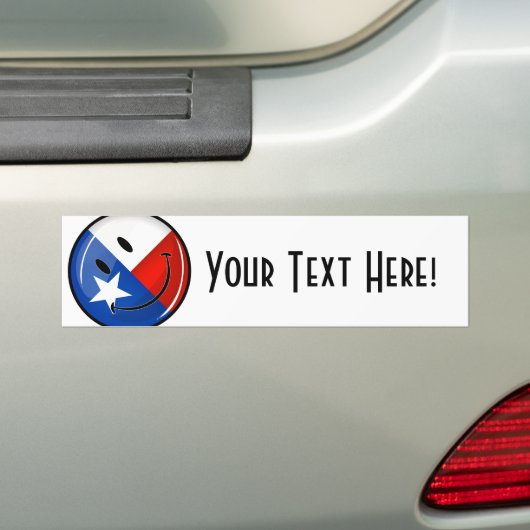 Smiling Texas Flag Bumpersticker (Op auto)