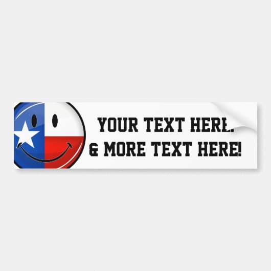 Smiling Texas Flag Bumpersticker (Voorkant)