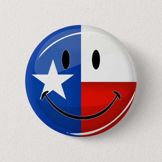 Smiling Texas Flag Ronde Button 5,7 Cm (Voorkant)