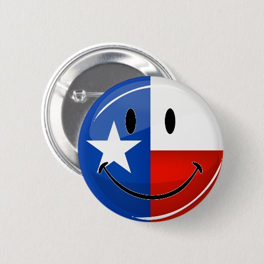 Smiling Texas Flag Ronde Button 5,7 Cm (Voorkant /achterkant)