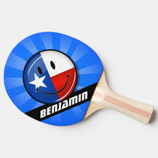 Smiling Texas Flag Tafeltennisbatje (Zijkant)