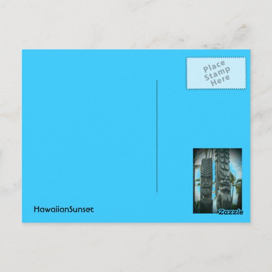 Smiling tiki standbeeld briefkaart (Achterkant)