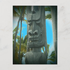 Smiling tiki standbeeld briefkaart